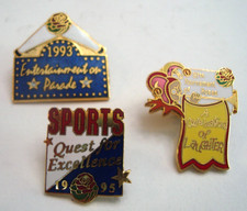 Tournament of Roses Pasadena, CA - lot of 3 Rose Parade collector pins 80s & 90s picture