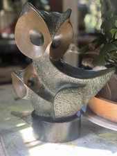 RARE Istvan Toth Mid Century Modern Sculpture Hollywood Stylized Owl 1/7 picture
