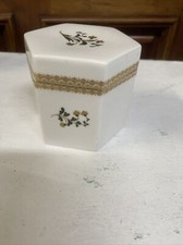 Vintage Antique English Gold Floral Flower Trinket Jewelry Box Royal Worcester picture