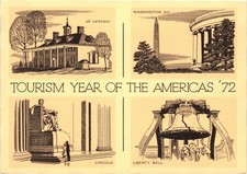 Vintage 1972 Tourism Year of the Americas Mt Vernon Washington DC Postcard picture