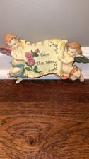 Vintage Cherub Wall Plaque with Roses Angel Cottage Core EUC picture