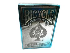 ONE NEW SEALED RARE BICYCLE BLUE METAL DECK MAX PLAYING CARDS 2017 picture