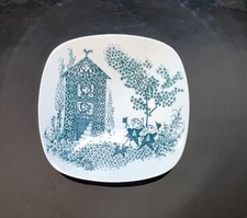 Vintage MCM RARE Bjorn Wiinblad Rounded Square Plate 3 Suitors 3 Maidens 7