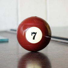 Billiard Ball 7 Brown Gas Lighter Seven Brown 8-Ball No. 7 ball lighter fire VTG picture