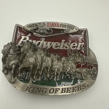 1996 Budweiser Belt Buckle Clydesdale This Buds For You Anheuser Busch picture