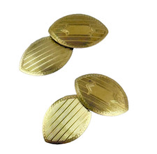 Vtg 8K Gold Art Deco Cufflinks Minimalist Oval Marked 333 Mens Jewelry picture