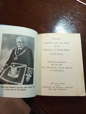 1935 Masonic Calendar Year Book Province Staffordshire   Freemasonry masonic/706 picture