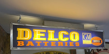 ANTIQUE DELCO BATTERIES Advertising Sign 1940s - 1950s lighted sign picture