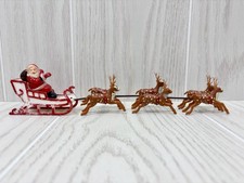Vintage Santa in Sleigh with 6 Reindeer Plastic Tabletop Decor Hong Kong picture