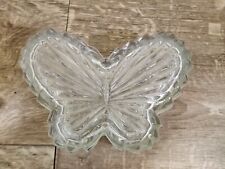 Vintage Glass Butterfly Trinket Dish Jewelry Holder Box w/Lid picture