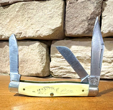 Imperial USA Frontier Largemouth Bass Scrimshaw Pocketknife. Stockman. picture