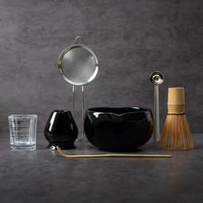 YIBO Matcha Whisk Set Black - Match Bowl with Spout and Whisk, Scoop, Sifter,... picture