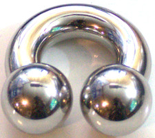 One 00g 1 Inch Big 19mm ball Septum Frenum Nose Prince Albert Jewelry Ring Sexy picture