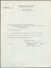 Harry Jacob Lemley d1965 signed autograph 8x10.5 Letter Federal Judge Arkansas picture