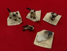 Vintage Hagen Renaker Siamese Cat Family Figurine Lot Milk Pail W/ Orig. Label picture