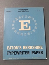 Vintage 1940s Eaton's Berkshire Parchment Bond Typewriter Paper / 78 Sheets picture