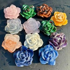 10PC Natural High quality mix material  carve flower gift crystal  random decor picture