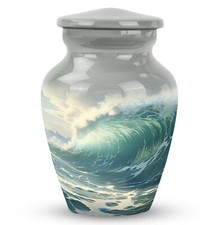 Majestic Ocean Swell Little Urns For Human Ashes Funeral 3 inch picture