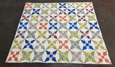 Vintage Inspired Patchwork Star Multicolor Quilt 72 X 82 picture