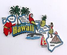 HAWAII STATE MAP AND LANDMARKS COLLAGE FRIDGE COLLECTIBLE SOUVENIR MAGNET picture