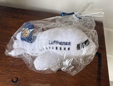 Vtg Lufthansa German Airline novelty plush toy plane 1990s - NOS- New Old Stock picture