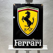 Ferrari Rusty Shield Heavy Metal Sign - Garage Decor – 40x60 cm (15.7” × 23.6”) picture