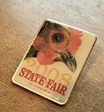 Vintage 2008 State Fair of Virginia Rooster Enamel Pin picture