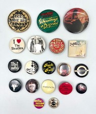 Vintage 80s/90s Rock Band Pins Pinbacks - Lot of 19 picture