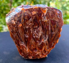 Extremely Rare Mirror Polished Turkish Carnelian Stick Agate Pair Uv Reactive picture