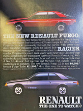 1984 Magazine Advertisement Renault Fuego The One To Watch picture