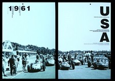 1961 WATKINS GLEN U.S. Grand Prix PORSCHE Calendar Photo Poster DOUBLE PRINT picture