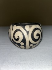 Peru Chulucanas Swirl Pottery Olla Vase Pot Antique Vintage Handmade picture