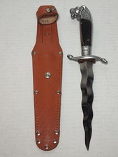 Rare Vintage Gutmann G.C Co Solingen German Serpentine Wavy Dagger/ Sheath picture