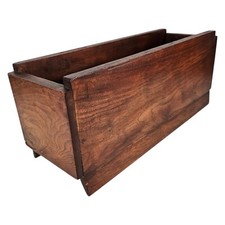 VTG MCM Walnut Planter Box Trough Wood Box 1970's Mission Style 19