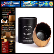 Oaksip The Original Charred Wooden Bourbon Drinking Glass | Charred Old Fashione picture