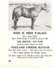 Village Creek Ranch King El Rebo Bess Fish Don Carr Ft Worth TX Vtg Mag Print Ad picture
