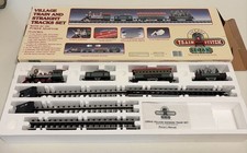 98 Lemax Village Train & Straight Tracks Set 4 Cars Locomotive Display or Parts picture