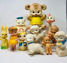 Vintage rubber squeaky toy collection lot of 11 pieces  picture