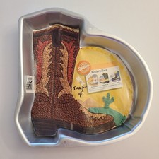 Vintage Wilton Western Cowboy Boot Cake Pan #2105-1238 c1995 with Instructions picture