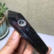 109mm Natural Fireworks garnet Stone wand Obelisk smoke pipe specimen 108g A5666 picture