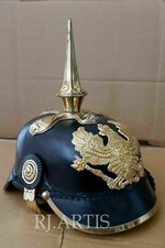 Vintage Imperial German Officer’s Pickelhaube Helmet Militaria Leather Prussian picture