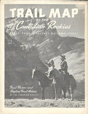 Original 1937 CANADIAN ROCKIES TRAIL MAP Banff Yoho Kootenay National Parks picture