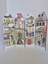 Vintage QVC Christmas Carolers Replacement Hinged Backdrop Houses Panel Display picture