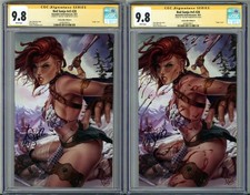 RED SONJA #v5 #28 SET CGC 9.8 SS SIGNED TRISTAN THOMPSON VIRGIN VARIANT A/B RARE picture