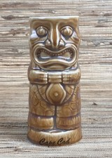Vintage Chiki Tiki Mug Cape Cod Brown Glaze w/ Purple Accents 6