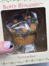 Boyds Bears Beary Blossoms Treasure Box November Flowers in Original Box picture
