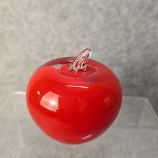 Gorgeous Red Glass Apple Paperweight  picture
