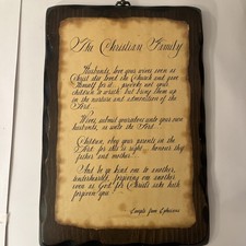 Vintage Family Wall Plaque Poem With Wood Finish picture