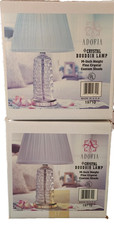 (Lot 2) NEW Vintage 1990s Adoria Crystal Boudoir 14 inch Lamps-Made In USA picture