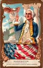 Vintage Victorian Postcard 1909 Washington taking the Oath of Office picture